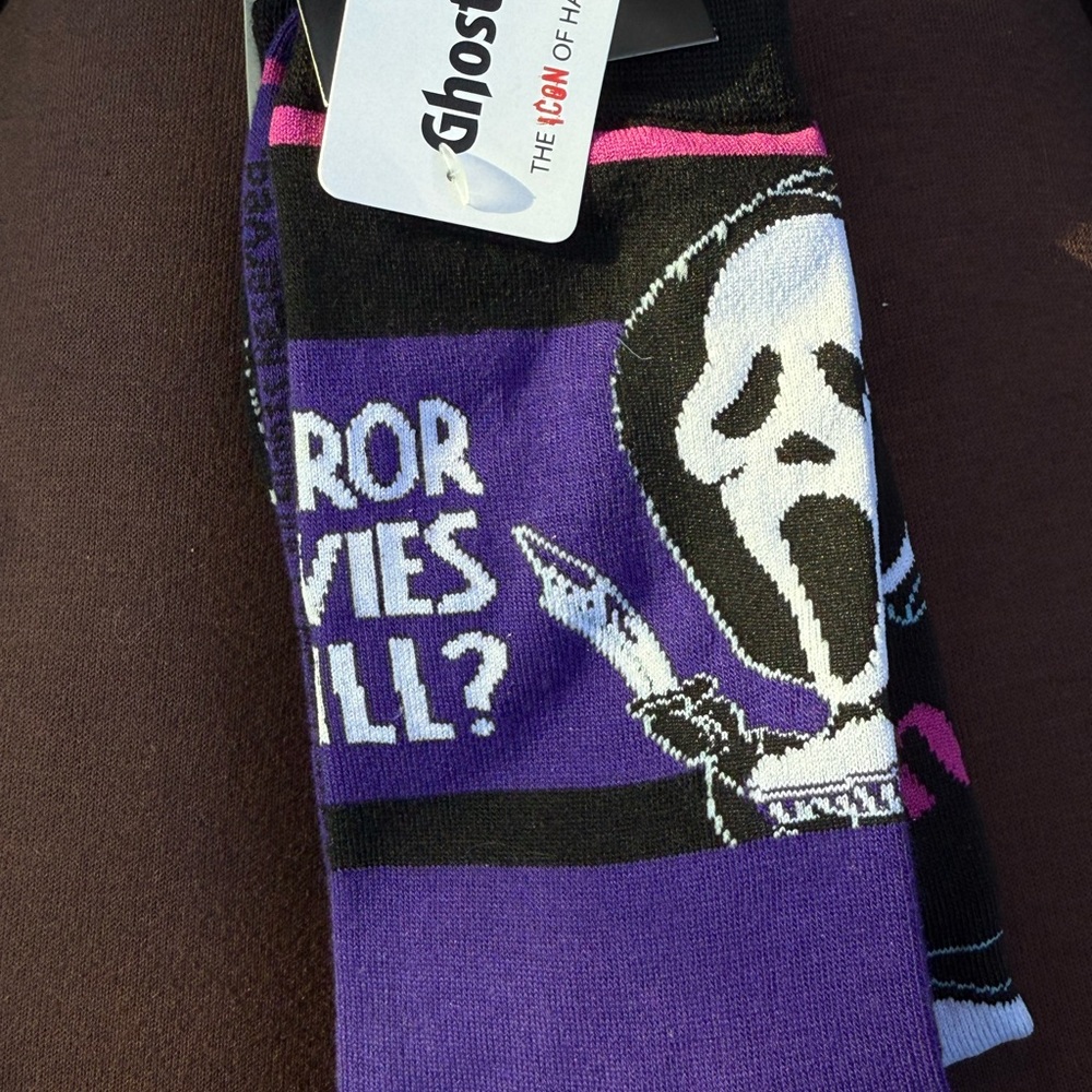 Ost Purple and Black Graphic Casual Socks